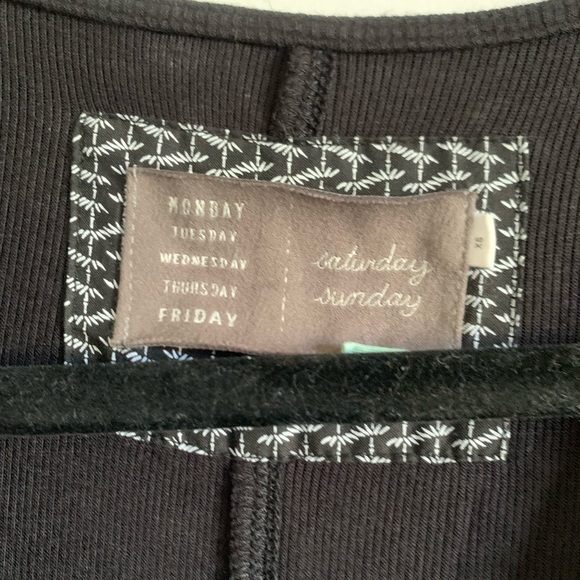 Anthropologie Saturday Sunday Black Clarissa Wrap Short Sleeve Soft Stretchy Top - Picture 7 of 9